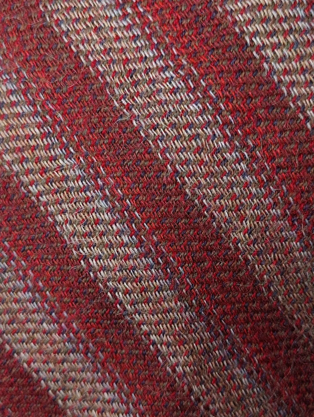 Vintage 80s Yves Saint Laurent Wool Burgundy Gray Diagonal Stripe 3.25